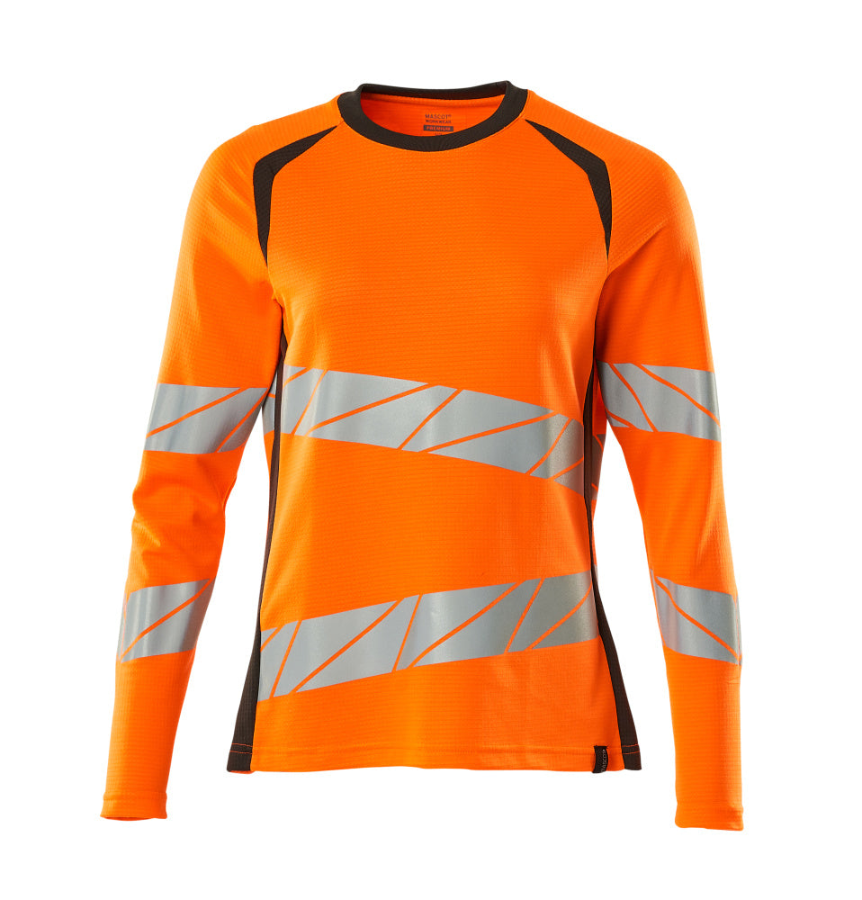 MASCOT T-shirt, long-sleeved – Hi-Vis Orange/Dark Anthracite