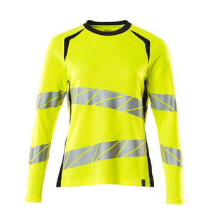 MASCOT T-shirt, long-sleeved – Hi-Vis Yellow/Dark Navy