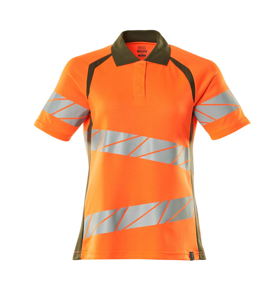 MASCOT Polo shirt – Hi-Vis Orange/Moss Green