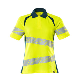 MASCOT Polo shirt – Hi-Vis Yellow/Dark Petroleum