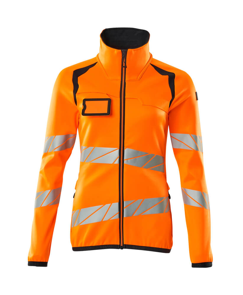 MASCOT Fleece Jumper with zipper – Hi-Vis Orange/Dark Navy