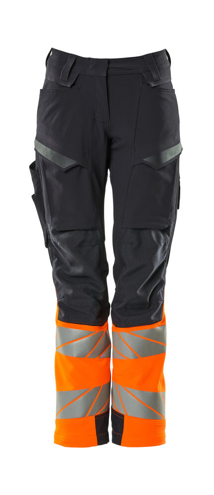 MASCOT Trousers with kneepad pockets – Dark Navy/Hi-Vis Orange