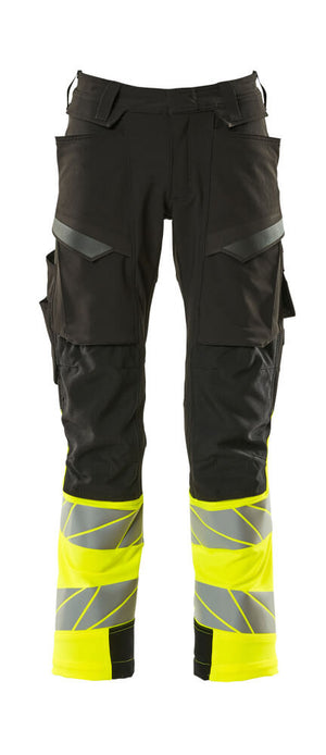 MASCOT Trousers with kneepad pockets – Black/Hi-Vis Yellow
