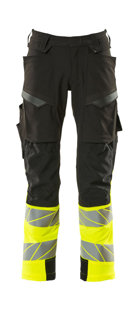 MASCOT Trousers with kneepad pockets – Black/Hi-Vis Yellow