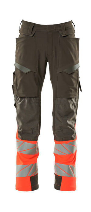 MASCOT Trousers with kneepad pockets – Dark Anthracite/Hi-Vis Red