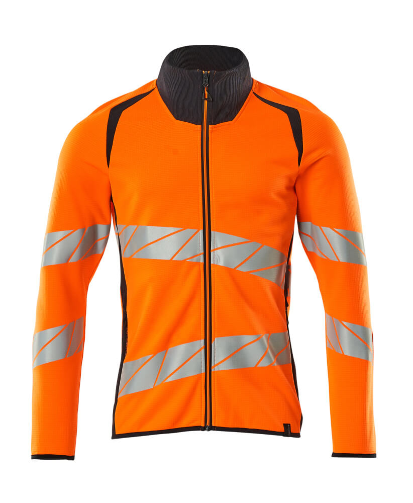 MASCOT Sweatshirt with zipper – Hi-Vis Orange/Dark Navy