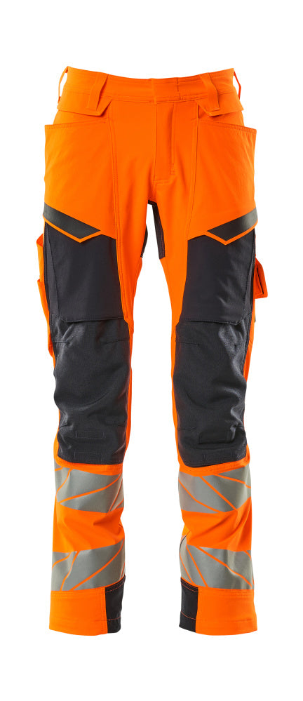 MASCOT Trousers with kneepad pockets – Hi-Vis Orange/Dark Navy