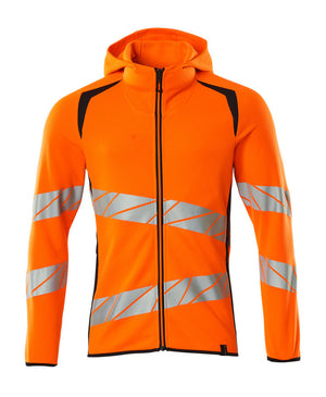 MASCOT Hoodie with zipper – Hi-Vis Orange/Dark Navy