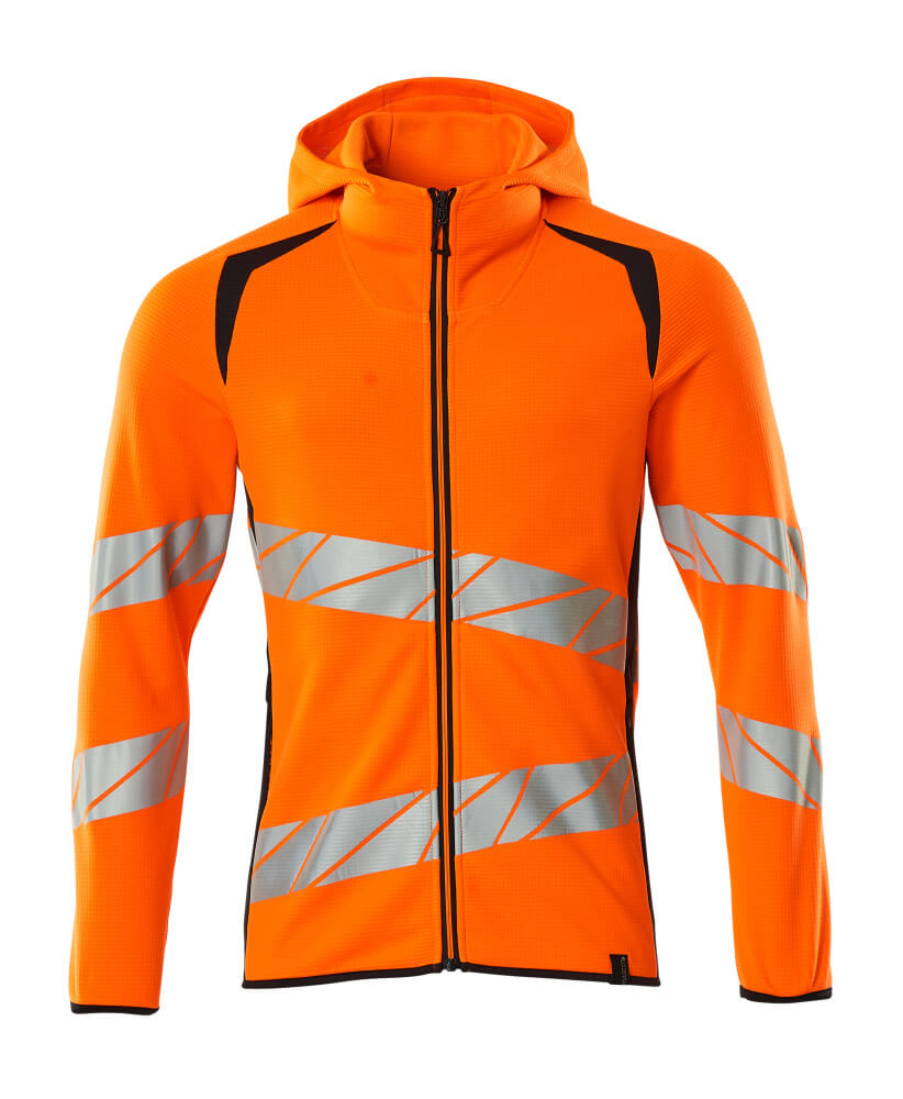 MASCOT Hoodie with zipper – Hi-Vis Orange/Dark Navy