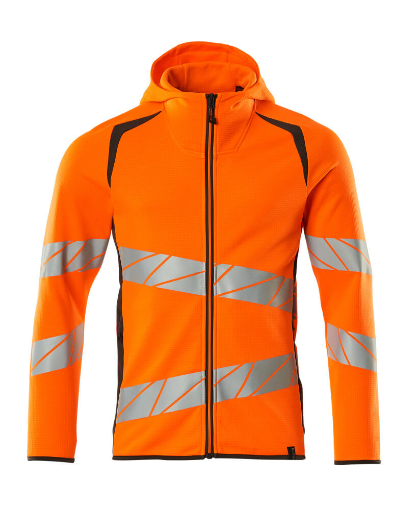 MASCOT Hoodie with zipper – Hi-Vis Orange/Dark Anthracite