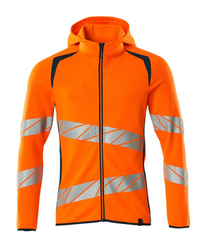 MASCOT Hoodie with zipper – Hi-Vis Orange/Dark Petroleum