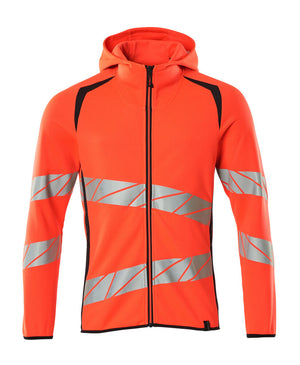 MASCOT Hoodie with zipper – Hi-Vis Red/Dark Navy