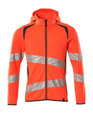 MASCOT Hoodie with zipper – Hi-Vis Red/Dark Anthracite
