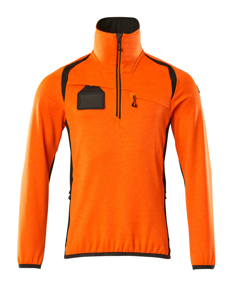 MASCOT Fleece Jumper with half zip – Hi-Vis Orange/Dark Anthracite