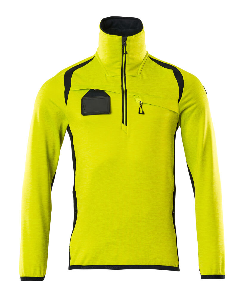 MASCOT Fleece Jumper with half zip – Hi-Vis Yellow/Dark Navy