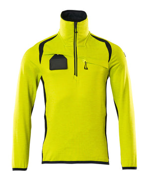 MASCOT Fleece Jumper with half zip – Hi-Vis Yellow/Dark Navy