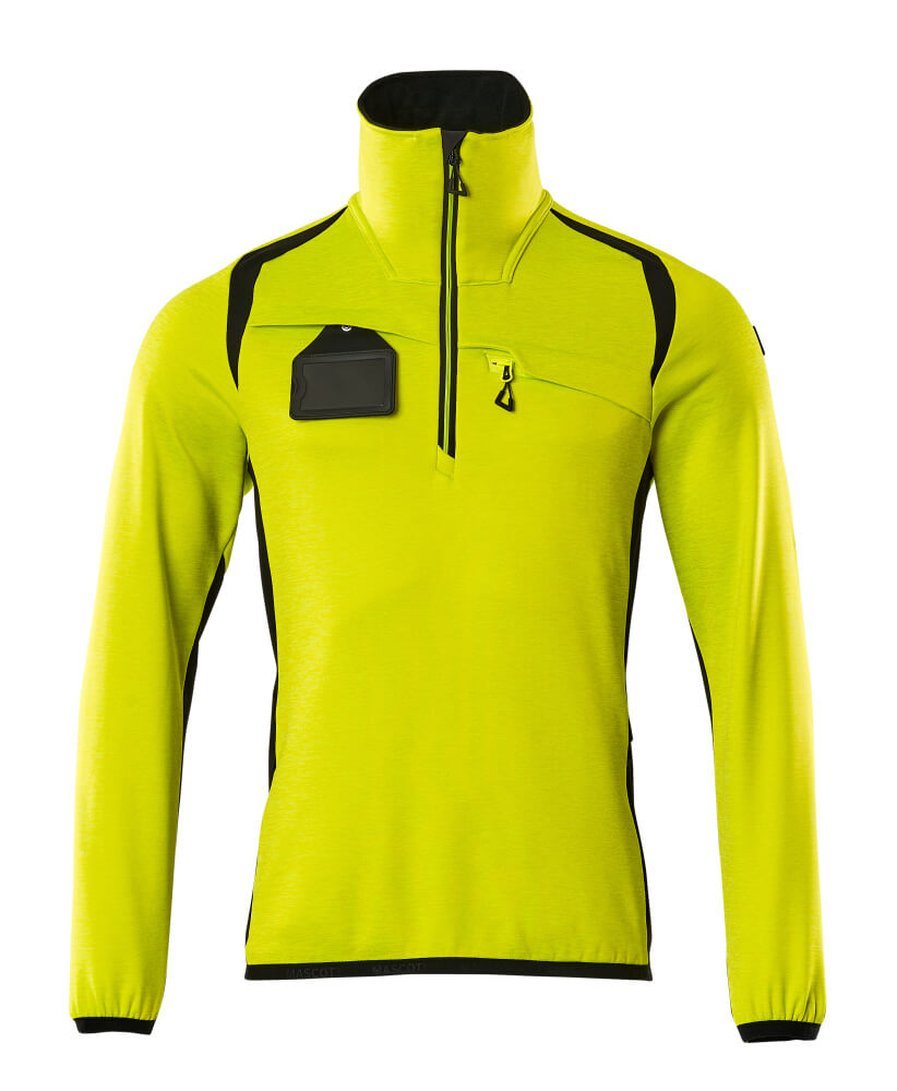 MASCOT Fleece Jumper with half zip – Hi-Vis Yellow/Black