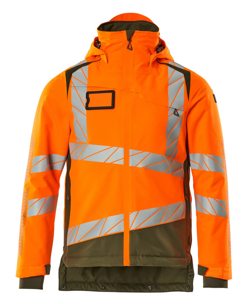 MASCOT Winter Jacket – Hi-Vis Orange/Moss Green