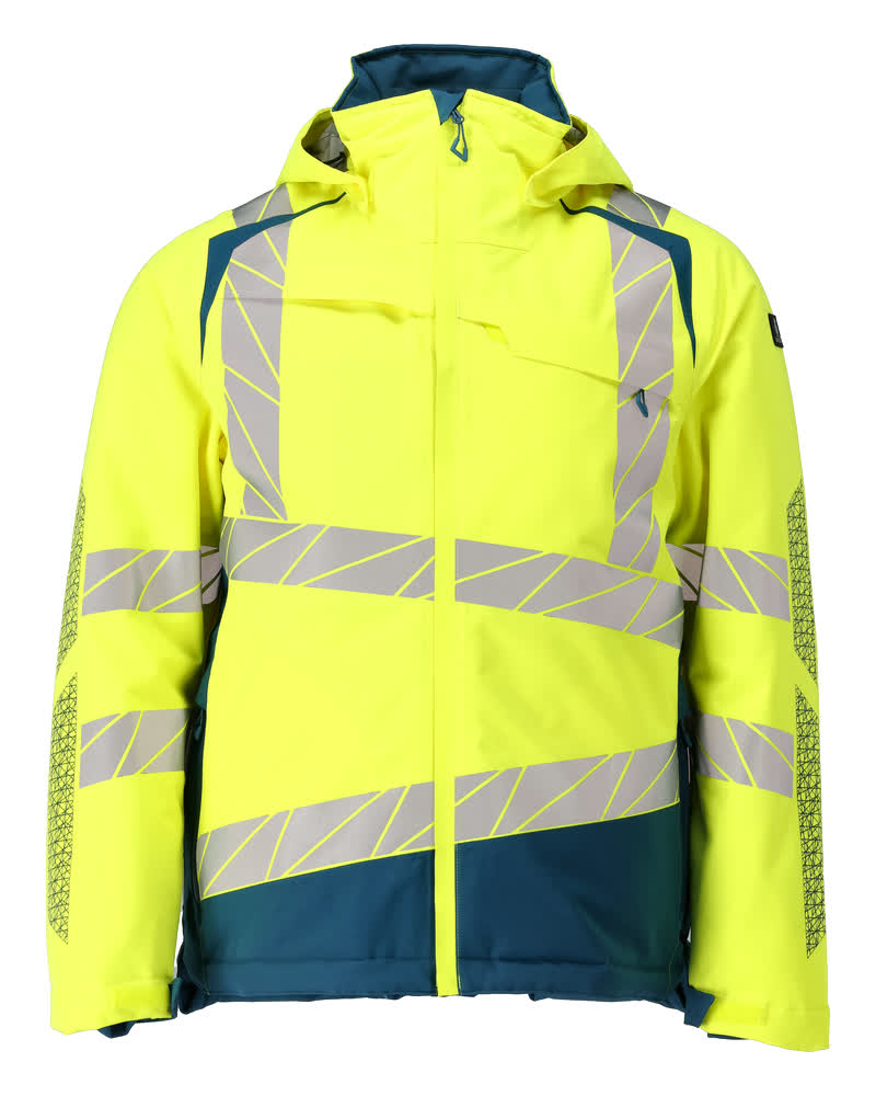 MASCOT Winter Jacket – Hi-Vis Yellow/Dark Petroleum