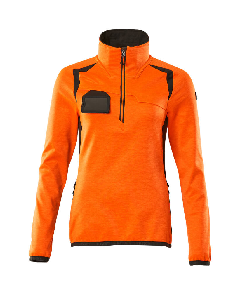 MASCOT Fleece Jumper with half zip – Hi-Vis Orange/Dark Anthracite