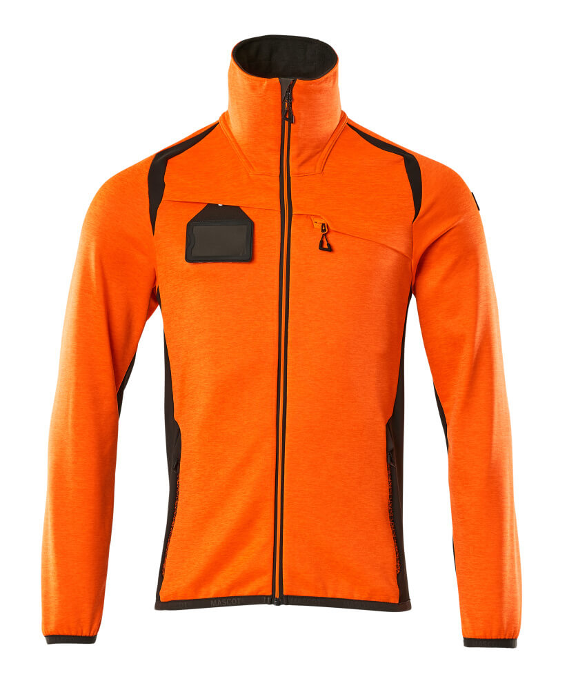 MASCOT Fleece Jumper with zipper – Hi-Vis Orange/Dark Anthracite
