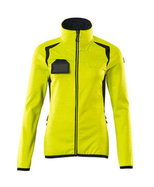 MASCOT Fleece Jumper with zipper – Hi-Vis Yellow/Dark Navy