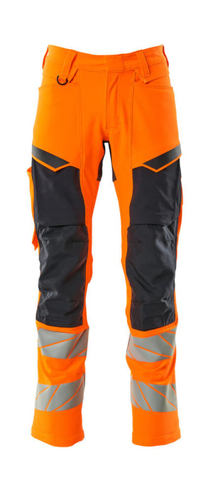 MASCOT Trousers with kneepad pockets – Hi-Vis Orange/Dark Navy