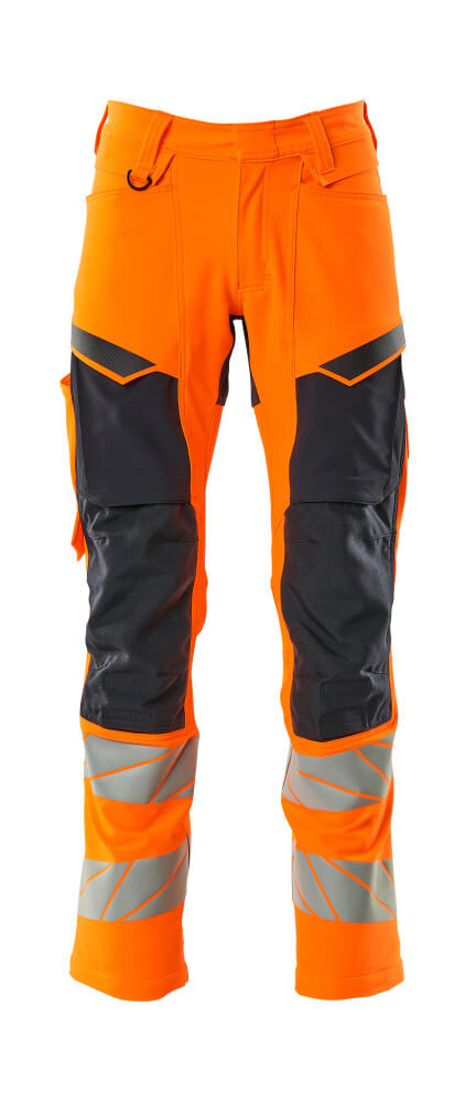MASCOT Trousers with kneepad pockets – Hi-Vis Orange/Dark Navy