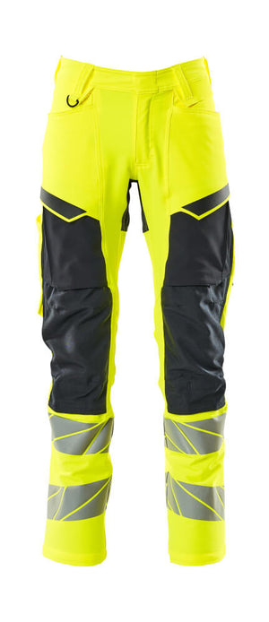 MASCOT Trousers with kneepad pockets – Hi-Vis Yellow/Dark Navy