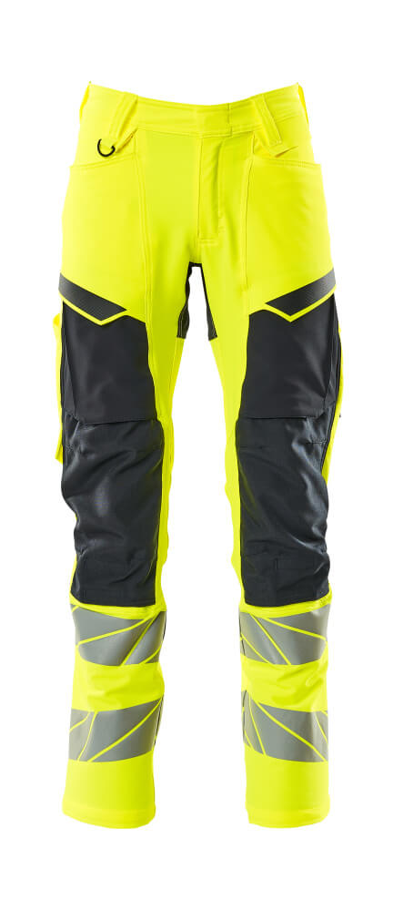 MASCOT Trousers with kneepad pockets – Hi-Vis Yellow/Dark Navy