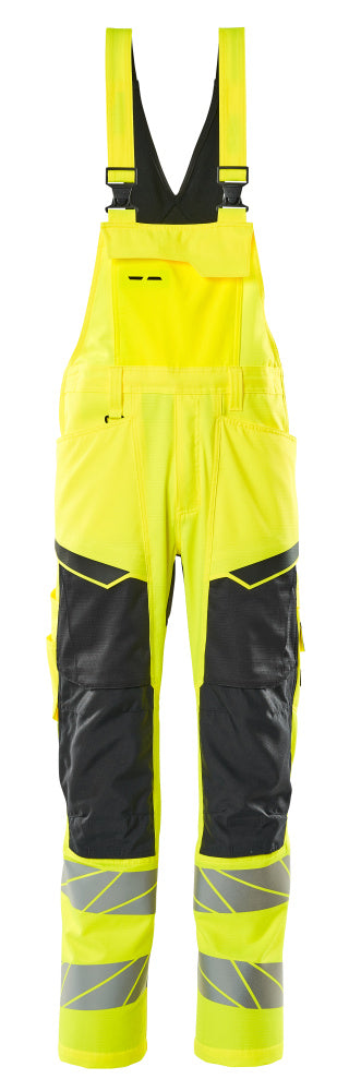 MASCOT Bib & Brace with kneepad pockets – Hi-Vis Yellow/Black