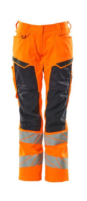 MASCOT Trousers with kneepad pockets – Hi-Vis Orange/Dark Navy
