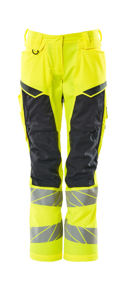 MASCOT Trousers with kneepad pockets – Hi-Vis Yellow/Dark Navy