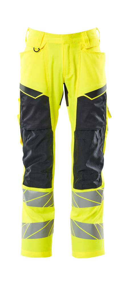 MASCOT Trousers with kneepad pockets – Hi-Vis Yellow/Dark Navy