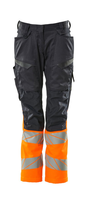 MASCOT Trousers with kneepad pockets – Dark Navy/Hi-Vis Orange