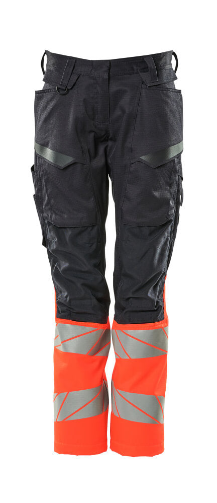 MASCOT Trousers with kneepad pockets – Dark Navy/Hi-Vis Red