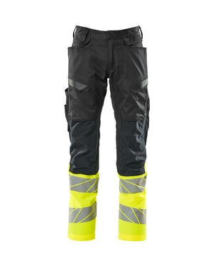 MASCOT Trousers with kneepad pockets – Black/Hi-Vis Yellow