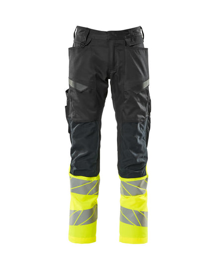 MASCOT Trousers with kneepad pockets – Black/Hi-Vis Yellow