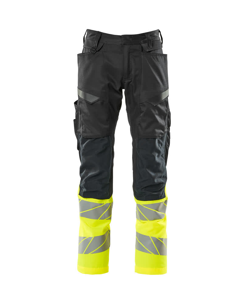 MASCOT Trousers with kneepad pockets – Black/Hi-Vis Yellow