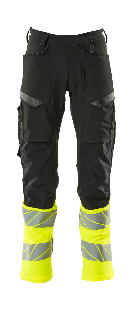MASCOT Trousers with kneepad pockets – Black/Hi-Vis Yellow