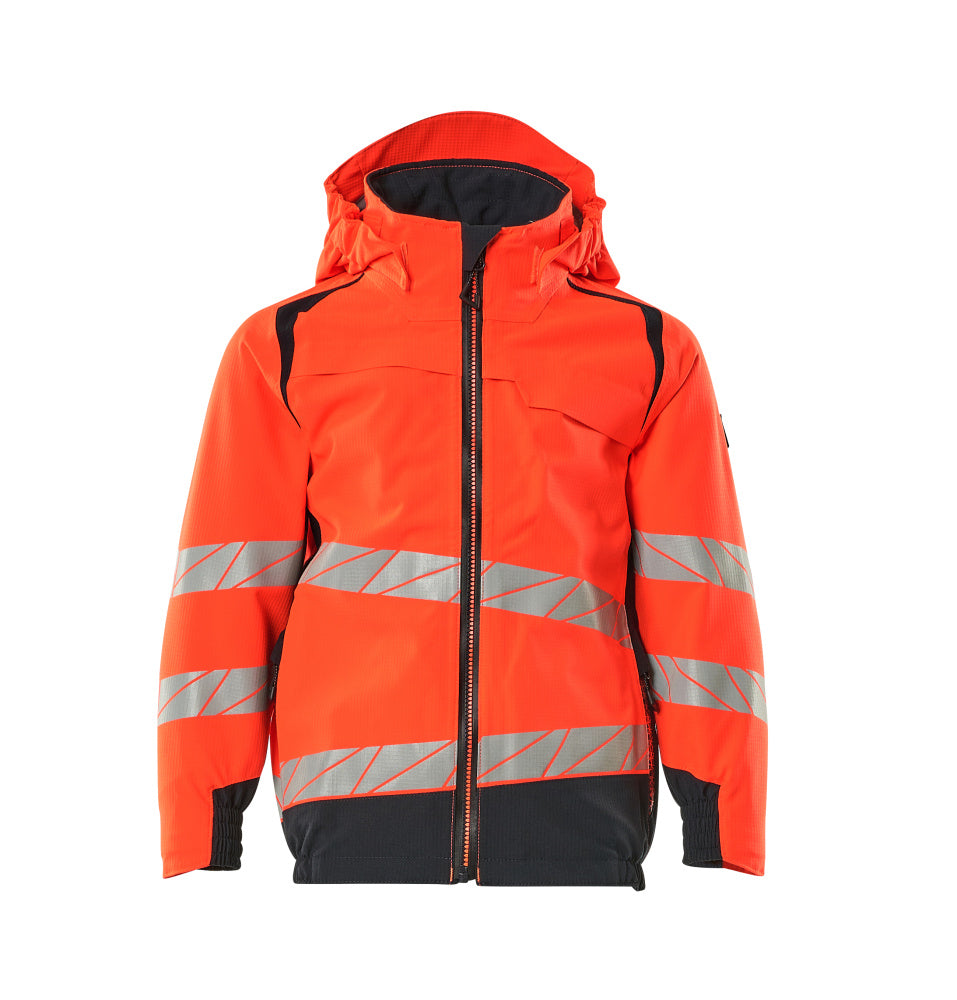 MASCOT Outer Shell Jacket for children – Hi-Vis Red/Dark Navy