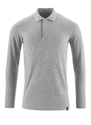MASCOT Polo Shirt, long-sleeved – Grey-Flecked