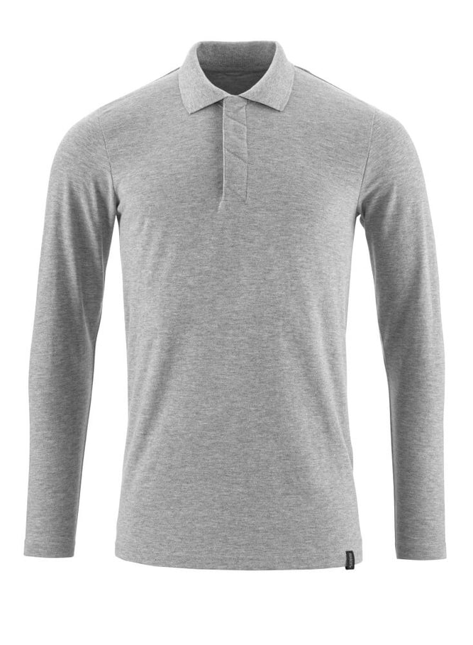 MASCOT Polo Shirt, long-sleeved – Grey-Flecked