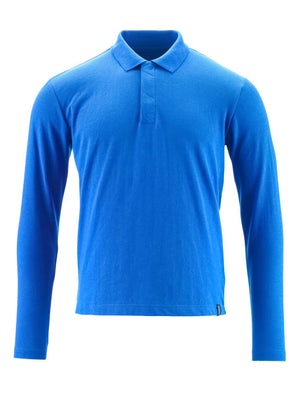 MASCOT Polo Shirt, long-sleeved – Azure Blue