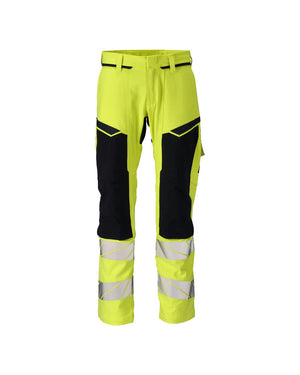 MASCOT Trousers with kneepad pockets – Hi-Vis Yellow/Dark Navy