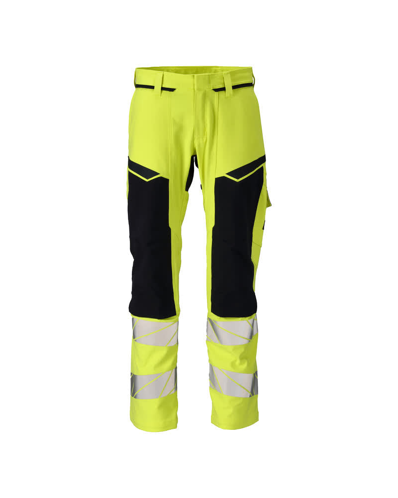 MASCOT Trousers with kneepad pockets – Hi-Vis Yellow/Dark Navy