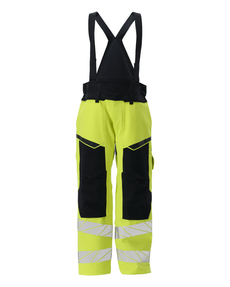 MASCOT Over Trousers – Hi-Vis Yellow/Dark Navy