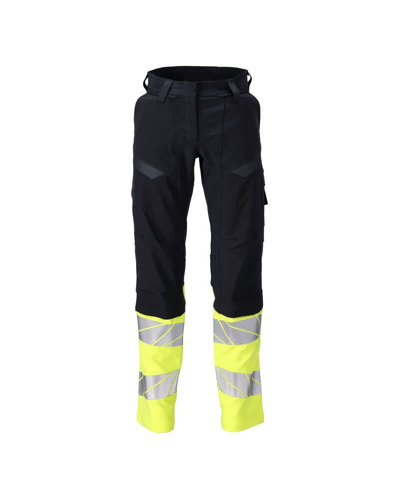 MASCOT Trousers with kneepad pockets – Dark Navy/Hi-Vis Yellow