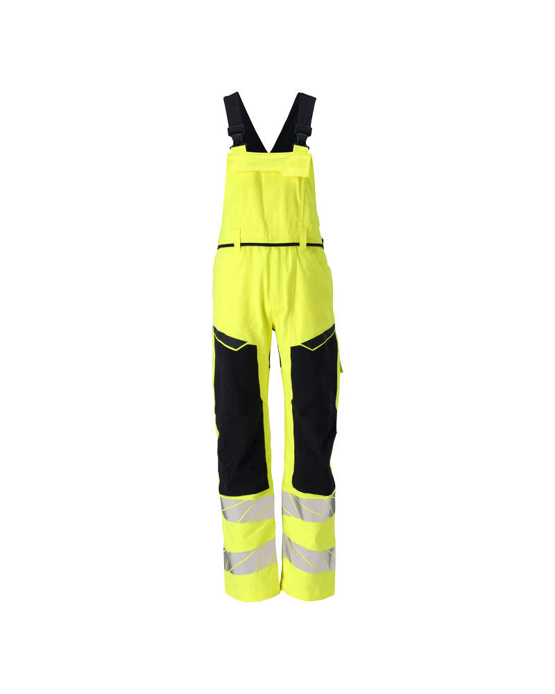 MASCOT Bib & Brace with kneepad pockets – Hi-Vis Yellow/Dark Navy