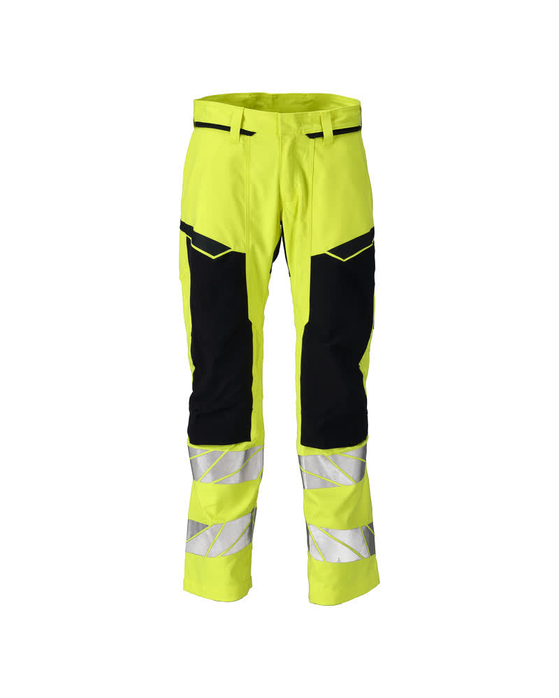MASCOT Trousers with kneepad pockets – Hi-Vis Yellow/Dark Navy